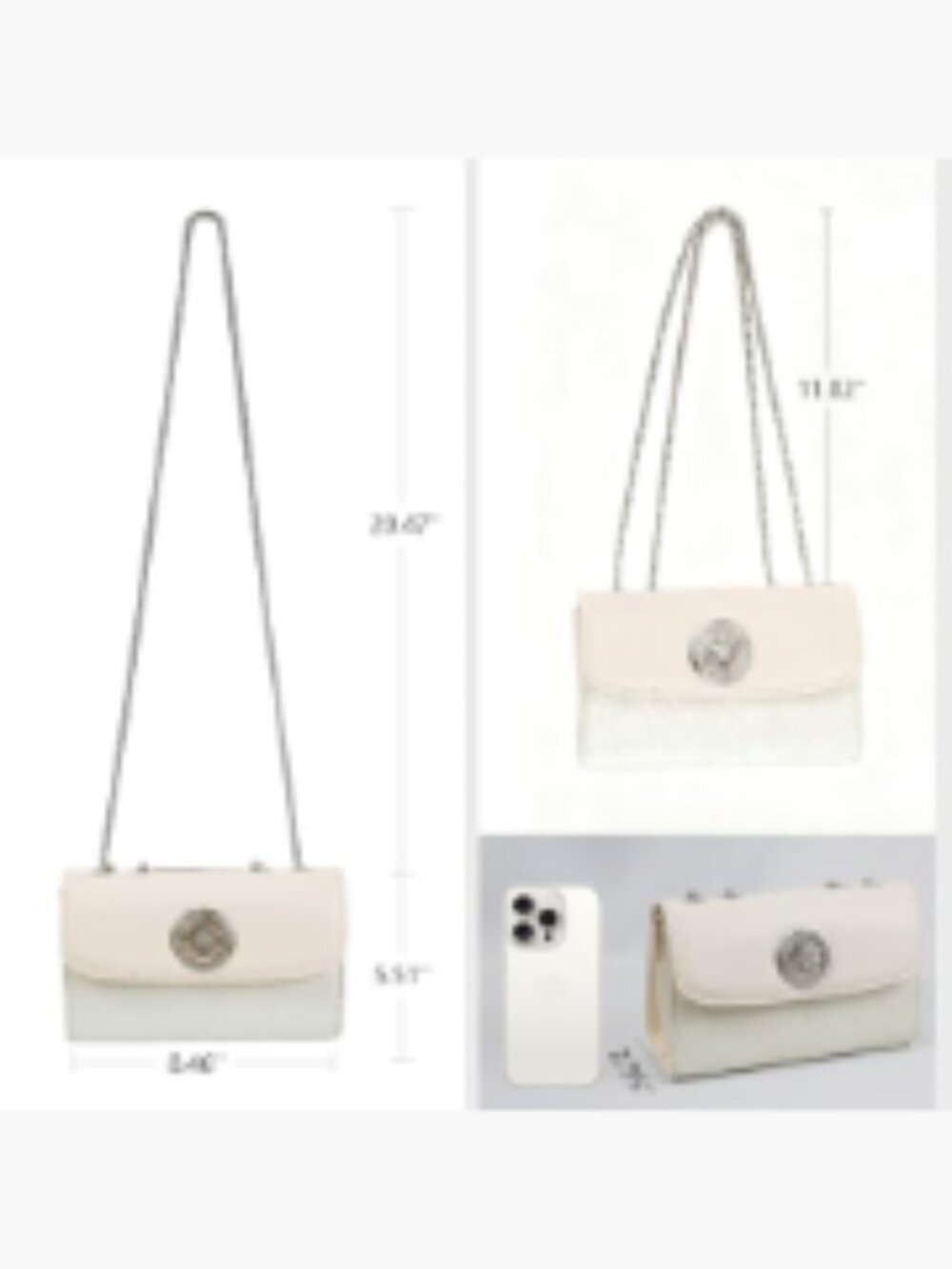 Shoulder Purses for Women Trendy Small Flap Faux Leather Crossbody Bags with - Picture 3 of 6
